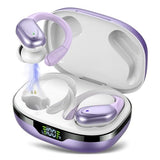 Ear Buds Wireless Earbuds Bluetooth 5.3 Headphones 60Hrs Playtime With Digital Display Sports Wireless Headphones With Earhook Deep Bass Ipx7 Waterproof Over-Ear Earbuds For Android Ios Workout Purple