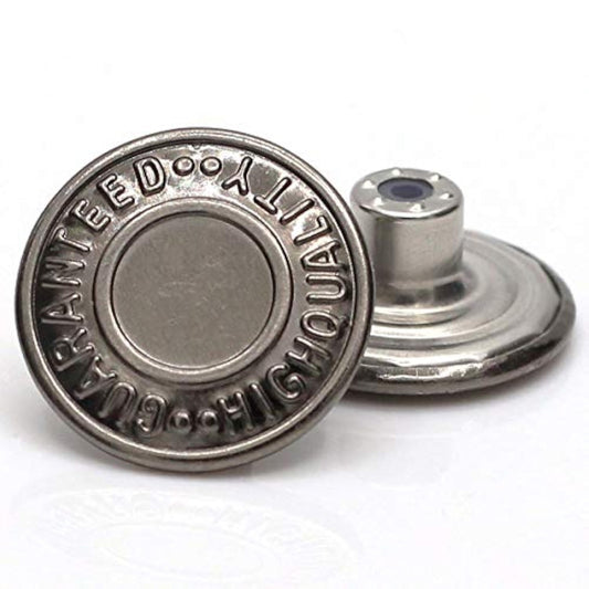 12 Sets No-Sew Permanent Buttons Jean Tack Buttons 20Mm (Gun Black)