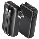 Portable Charger with Wall Plug, 38800mAh Power Bank 22.5W Fast Charging, Built-in Lightning & USB-C Cables, Plug in Portable Charger for Android