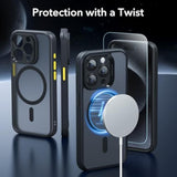 ESR for iPhone 15 Pro Case, Translucent Matte Case, Compatible with MagSafe, Military-Grade Protection, Classic Series, Frosted Black