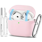 AirPods 4 Case with Magnetic Cover, Silicone AirPod 4 Case Cover Compatible with Apple Airpods 4th Gen 2024, Shockproof Protective Cases for Women with Cleaner Kit and Keychain