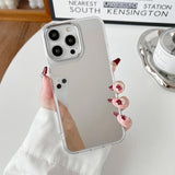 Mirror Case For Iphone 15 Pro Max, Mirror For Girls Women Makeup, Cute Glossy Hard Back+Clear Soft Tpu Bumper Slim Fit Anti-Drop Shockproof Protective Case For Iphone 15 Pro Max