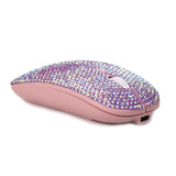 Bling Pink Crystal Rhinestone Wireless Mouse, Slim Silent Mouse 2.4G Portable Mobile Optical Mouse, 3 Adjustable Dpi Levels For Notebook, Pc, Laptop, Computer, Macbook - Ab Purple