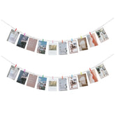 Hanging Photo Display With Clips, Boho Wooden Bead Garland Collage Picture Frame Wall Decor, Photo String With 10 Different Random Colors Wood Clips For Bedroom Room Decor, Christmas Teen Girls Gifts