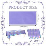 Iridescent Light Purple Table Cloths (4 Packs) - 54X108 Inch Rectangular Plastic Table Cover Disposable Tablecloth Birthday Decorations Waterproof Foil Tablecloth Bachelorette Princess Party