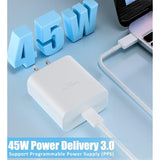 S25 S24 S23 Ultra Samsung Fast Charger Usb Type C Charger Super Fast Charging,45W Usb C Super Fast Charger For Samsung Galaxy S25/S24/S23/S22/S21/Plus/Ultra/Fe,Z Fold,Z Flip,A16,A15,With 6Ft C Cable