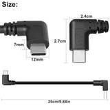 Up Down Angle Usb Type C Cable, 90 Degree 18W Fast Charging Usb A To Usb C Cab