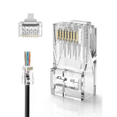 CableCreation RJ45 Pass Through Connectors, 100-Pack Cat6/Cat5e Gold Plated Mo