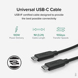 10Gbps USB C to USB C Cable, 3.3 feet (1 Meter), 5A, USB-IF Certified, USB 3.1 Gen 2 Type-C - Driverless (Pack of 5)