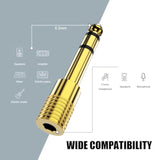Gold Plated 1/4 To 3.5Mm Adapter, 6.35Mm (1/4 Inch) Male To 3.5Mm (1/8 Inch) Female Stereo Audio Adapter For Aux Cable, Guitar Amplifier, Headphone - 3 Pack