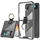Samsung Galaxy Z Flip 4 Case Clear Crystal With Ring Stand Holder