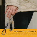 USB-C to USB-C Keychain Short Cable 8 Inch Braided Emergency Charger with Zinc Alloy Metal Housing Compact USB-C Cable for MacBook, iPhone 17 Pro