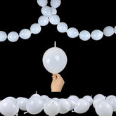 Link Balloons, 100Pcs 6Inch White Latex Balloons With Linkable Needle Tail Connected For Birthday/Wedding/Bridal Shower Decoration (White, 6")