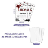 Karate Birthday Party Invitation, Martial Arts Themed Fill-In Invites, 20 Invitations With Envelopes For Man (4" X 6"), Adults Ninja Party Favors Decorations And Supplies -43