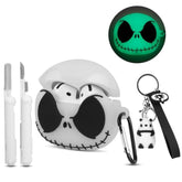 For Airpods 4 Case Cover With Cleaner Kit And Cute Panda Keychain, Glow In The Dark Skull Case For Apple Airpods 4Th Generation, Funny Anime Soft Silicone Airpod 4 Gen Cases For Women Men
