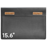 15.6" Waterproof Leather For Laptops And Ipad Cases, Versatile Pu Leatherportable Monitor Sleeve Bag, Fits 13"-15.6" Monitor/Tablets - Black