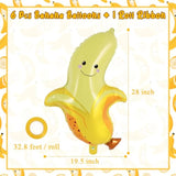 6 Pcs 28" Banana Foil Balloons Cute Fruit Mylar for Themed Parties & Showers