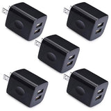 Charger Box, Charging Cube 5 Pack, Dual Usb Wall Charger 5V 2A Power Adapter Charging Block Brick Outlet Plug For Iphone 15 14 13 12 11, Ipad, Samsung Galaxy S25 S24 S23 Fe A53 A15 A13 S22 S21 Fe S20