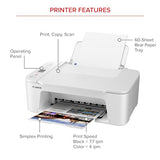 Pixma Ts3720 Wireless All-In-One Printer For Basic Home Printing, White