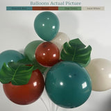 137Pcs Dinosaur Balloon Arch Garland Kit, Jurassic Themed Birthday Decorations With Green Blue Brown White Balloons, For Jungle Theme Party, Dino Balloon For Kids