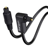 90 Degree Optical Audio Cable, Slim Digital SPDIF Audio Optical Cable, 360 Degree Right Angle Fiber Optic Toslink Cable for Sound Bar, TV, PS4, Xbox,