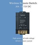 12V Wireless Remote Switch With 328 Ft Long Range, Dc 12V/24V/48V/72V Current Rating 30A, Remote Control Switch For Lights, Pump, Fan, Motor Etc