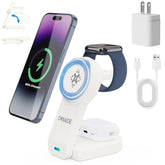 Wireless Charging Station For Apple,Magnetic Compatible Wireless Charger Stand,3 In 1 Wireless Charger Stand Dock Watch And Phone Charger Station For Iphone 15, Airpods, Apple Watch 9
