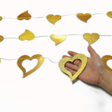 Gold Heart Garland Romantic Decorations Paper Streamers Hanging For Mother’S Day Best Mom Tea Brunch Engagement Wedding Anniversary Bridal Shower Valentine Birthday Party Supplies 4Pcs