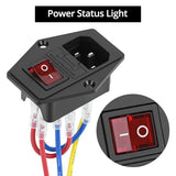 Rocker Switch Power Socket, 2 Pack 15A 250V Rocker Switch On/Off Power Socket Inlet Module For 3D Printers Computers