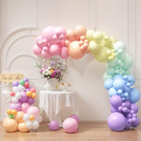 Pastel Rainbow Balloon Arch Kit: 140-Piece Party Decoration