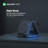 3 In 1 Foldable Wireless Charger For Iphone 16/15/14/13/12 Compatible With Apple Watch And Airpods, Pd15W Fast Wireless Charging Station, Portable Desk Dock For Home, Office, Travel (Black)