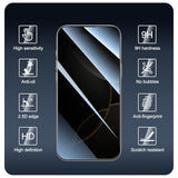 3+3+1-Pack, Privacy Screen Protector and Camera Lens Protector for iPhone 16 Pro with Installation Alignment Aid, Anti-Spy Tempered Glass Film, Dark