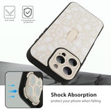 For Iphone 16 Pro Case White Leopard Print Pattern Cute Cheetah Wristband Stand Phone Cover For Women Girls Men Shockproof Slim Protective Cover For Iphone 16 Pro 6.1 Inch