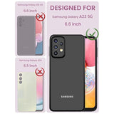 For Samsung A23 4G/ 5G Case, Galaxy A23 Case Tempered Glass Screen Protector,Military Grade Drop Tested Hard Back & Soft Edge Slim Flower Women Girls Phone Protective Cover For A23 5G (Purple)