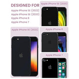 For Iphone Se 2022/2020 Case,Iphone 8/7 Case,With Tempered Glass Screen Protector Military Grade Drop Tested Hard Back & Soft Edge Slim Flower Women Girls Phone Protective Cover (Purple)