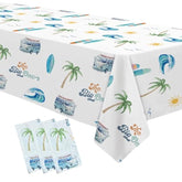 Surf First Birthday Party Supplies Boy Tablecloth, Surfing The Big One Birthday Decorations Tablecover, Summer Beach Surf Table Decorations Table Cloth, 3 Pack (54In X 108In)