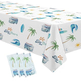 Surf First Birthday Party Supplies Boy Tablecloth, Surfing The Big One Birthday Decorations Tablecover, Summer Beach Surf Table Decorations Table Cloth, 3 Pack (54In X 108In)