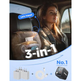 3-In-1 Retractable Usb C Charger Block For Iphone 16, 58W Fast Retractable Phone Charger Wall Plug, For Iphone 16/15/14/13/12/11, Ipad, Samsung And More - Black