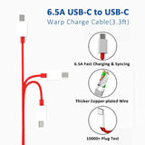 For Oneplus Warp Charger, 65W Block Replacement For Oneplusnord 2 5G/9 Pro/9Rt/9/9R/8T/Realme,10V 6.5 A Warp65 Oneplus Fast Wall Charger Adapter With 3.3 Ft Usb C Warp Cable