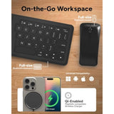 ZAGG Desktop Essentials International Travel Kit - International Power Adapter, Foldable Bluetooth Keyboard, Mouse, Wireless Charger, USB C Charging Cable, HDMI, Car Charger, 20W USB C Charging Block