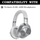 Earpad Ear Cushions Compatible With Technics Eah-A800 Headphones Replacement Ear Pads Repair Part (Silver)