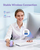 2.4G Ergonomic Mouse Vertical Wireless - 4800 Dpi Optical Carpal Tunnel Mice Right Hand, 4800 Dpi Adjustable, Quiet Clicks, 6 Buttons For Laptop, Desktop, Pc, Computer - Green Purple