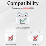 2 In 1 Protective Case Combo Set Compatible For Apple Airpods 3(2021) Airtag, Gps Tracker Holder With 2 Pcs Tpu Screen Protector&Keychain, Soft Silicone Anti-Lost Anti-Scratch Skin Cover(Navyblue)