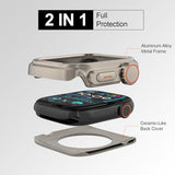 2 in 1 Aluminum Alloy Case for Watch Series 11/10 42mm, Watch 42mm Metal Case with Back Cover, Shockproof Protective Bumper for