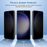 amFilm 2+2 Pack Samsung Galaxy S23 6.1'' Privacy Screen Protector with Camera Lens Protector, Anti Spy Hybrid Film, Fingerprint ID Compatible, Easy to Installation.