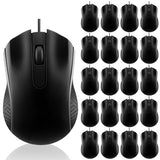 20 Pcs Wired Usb Computer Mouse Bulk 3-Button Corded Wired Mouse For Laptop Desktop Computer Mice For Pc Office School Home Supplies, Black