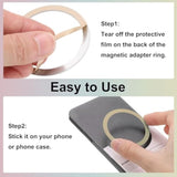 uxcell Magnetic Sticker Ring, 6Pcs Universal Magnetic Adapter Ring Metal Magnet Wireless Charging Conversion Kit for Mobile Phone Case Wireless Charger (Rose Gold)