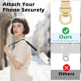 2 Pack Metal Phone Tether Tabs, Rotatable 360° Phone Lanyard Patch, Rectangle Tether Tab for Most Full Coverage Cases, Universal Cellphone Strap Tab