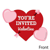 Conversation Hearts - Shaped Fill-In Invitations - Valentine'S Day Party Invitation Cards With Envelopes - Set Of 12