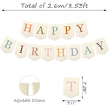Happy Birthday Felt Banner Boho Happy Birthday Hanging Banner Bohemian Birthday Felt Garland Flag Rainbow Birthday Bunting Garland For Party Baby Shower Home Fireplace Nursery Backdrop Decor